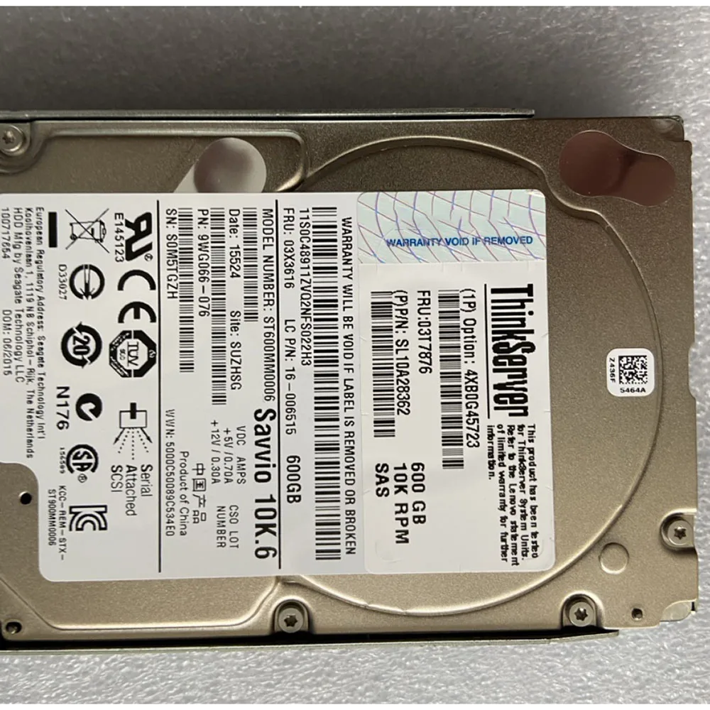 600 ГБ для Lenovo 03T7876 600G SAS 10K 6 ГБ 2,5 дюйма ST600MM0006 серверный жесткий диск
600 ГБ для Lenovo 03T7876 600G SAS 10K 6 ГБ 2,5 дюйма ST600MM0006 серверный жесткий диск