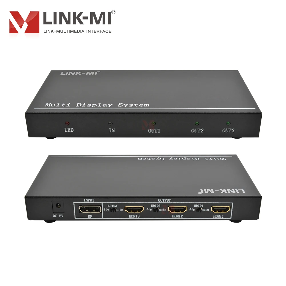 Многоэкранный сварочный аппарат со сверхнизким энергопотреблением, 1 вход, 3 выхода, 1x3, видеоразветвитель дисплея с входом DP, выход HDMI, разрешение 5760x1080 
Многоэкранный сварочный аппарат со сверхнизким энергопотреблением, 1 вход, 3 выхода, 1x3, видеоразветвитель дисплея с входом DP, выход HDMI, разрешение 5760x1080