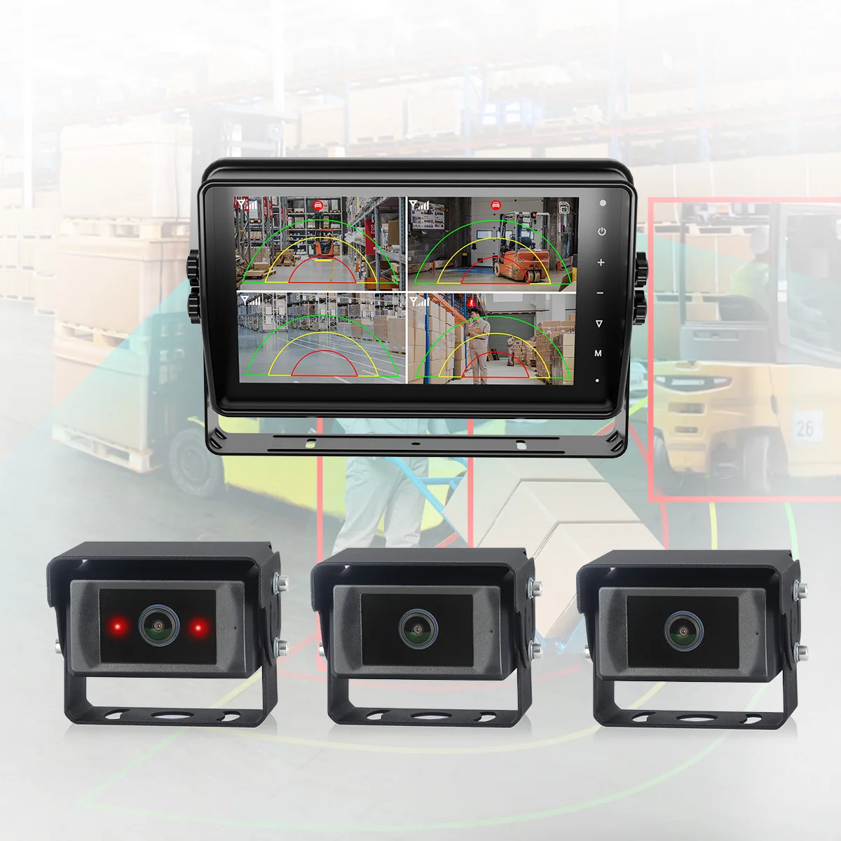 IP69K Waterproof 1080P Forklift AI Collision Avoidance Warning System With Recording For Forklift Safety
IP69K Waterproof 1080P Forklift AI Collision Avoidance Warning System With Recording For Forklift Safety