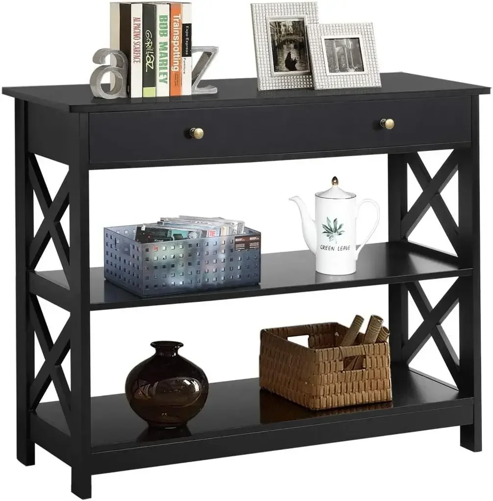 Console Table with Drawer, 39.5 Inch Narrow Sofa Table with Storage Shelves, 3-Tier Wood Entryway Table for Hallway/Living Room
Console Table with Drawer, 39.5 Inch Narrow Sofa Table with Storage Shelves, 3-Tier Wood Entryway Table for Hallway/Living Room