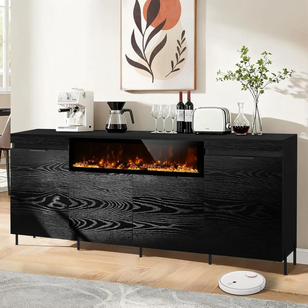 80"Sideboard Buffet Cabinet with Storage, Large Credenza with 40 Fireplace, Wood Coffee Wine Bar Console Table with 4 Doors
80"Sideboard Buffet Cabinet with Storage, Large Credenza with 40 Fireplace, Wood Coffee Wine Bar Console Table with 4 Doors