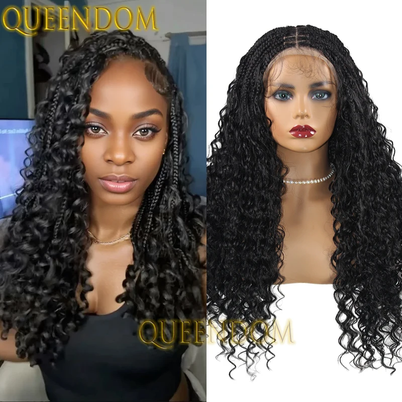 Synthetic 24 Inch Bohemia Braids Wig Heat Resistant Cornrow Plaits Braided Wig with Curly Ends Full Lace Box Braid Wig for Women
Synthetic 24 Inch Bohemia Braids Wig Heat Resistant Cornrow Plaits Braided Wig with Curly Ends Full Lace Box Braid Wig for Women