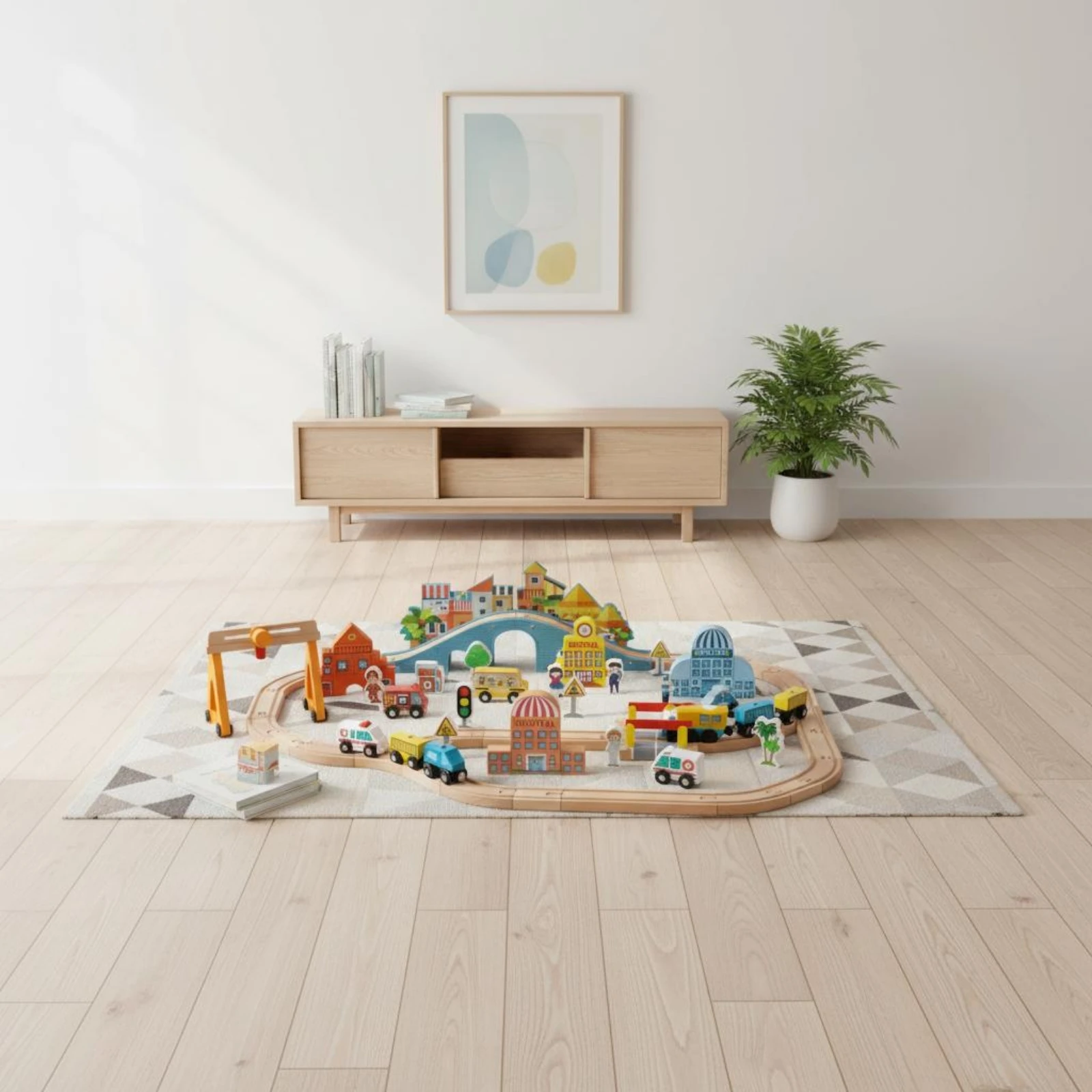 Electric Toy Train Set Easy to Assemble Wood Train Track and Buildings Set Wooden Railway Playset Safe-Safe Plaything
Electric Toy Train Set Easy to Assemble Wood Train Track and Buildings Set Wooden Railway Playset Safe-Safe Plaything