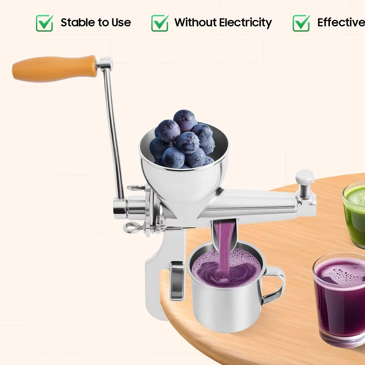 Ручная соковыжималка из нержавеющей стали с винтовым зажимом, практичный инструмент, соковыжималка для сока, пшеничная трава, различные овощи
Ручная соковыжималка из нержавеющей стали с винтовым зажимом, практичный инструмент, соковыжималка для сока, пшеничная трава, различные овощи