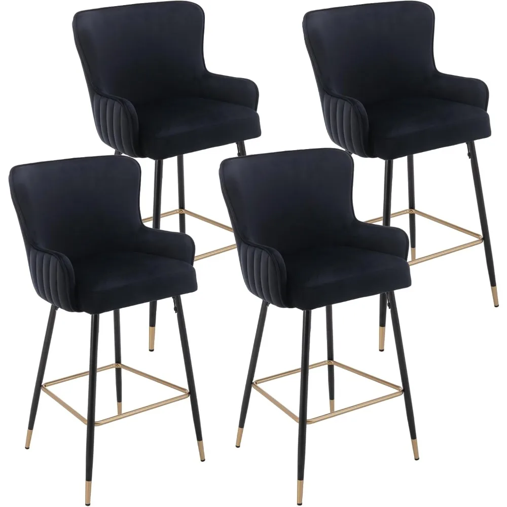 Velvet Bar Stools with High Back Set of 4, 30” Upholstered Kitchen Island High Chairs Pub Chair
Velvet Bar Stools with High Back Set of 4, 30” Upholstered Kitchen Island High Chairs Pub Chair