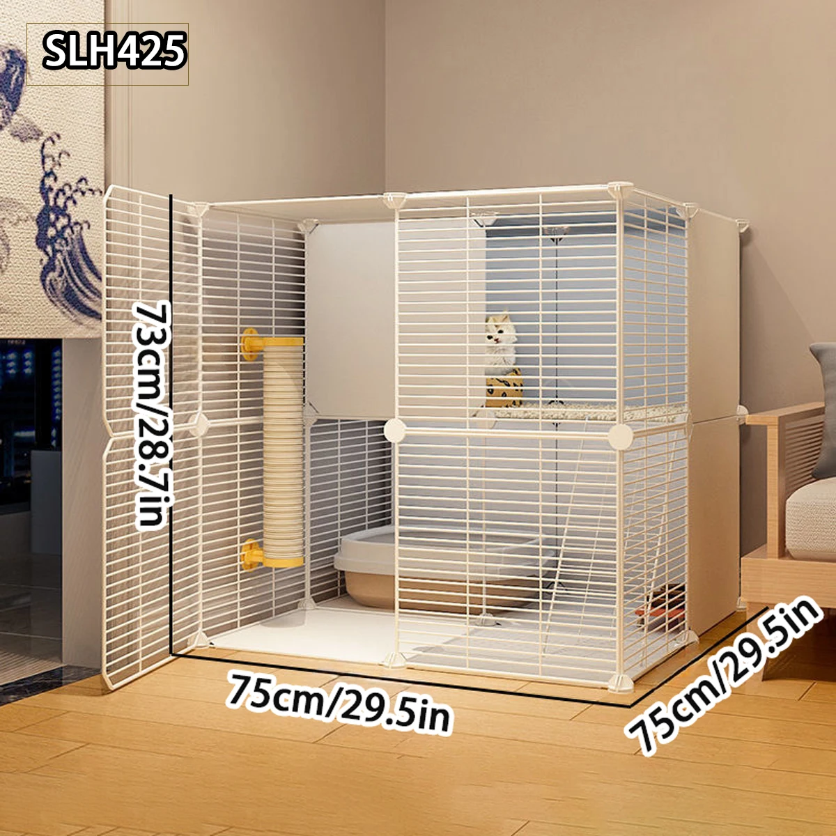Cat Cage for Home Use, Indoor Cat Villa, Small Two-Story Cat House, Cat Nest with Large Free Space, Pet Cat Cage
Cat Cage for Home Use, Indoor Cat Villa, Small Two-Story Cat House, Cat Nest with Large Free Space, Pet Cat Cage