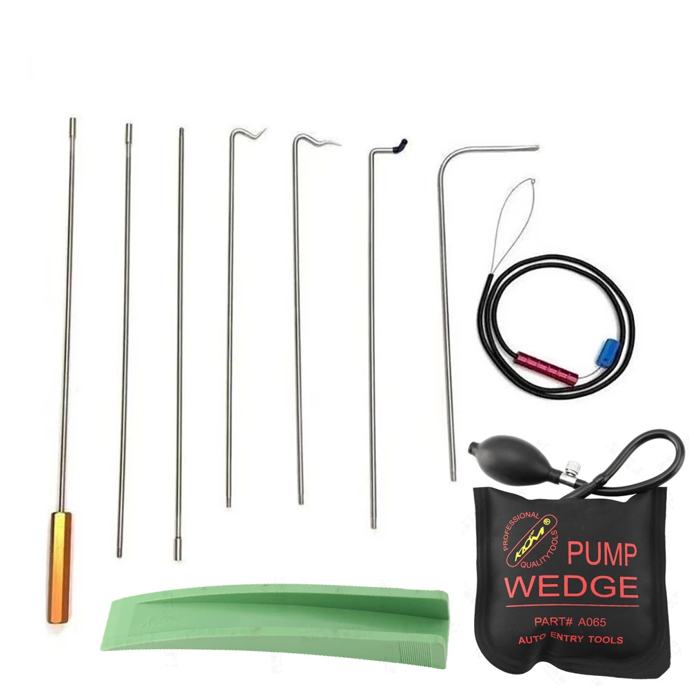 Car Access Tools for Auto Door Long Reach Set Used Repair Tools Locksmith Tools Kits with Air Wedge Bag
Car Access Tools for Auto Door Long Reach Set Used Repair Tools Locksmith Tools Kits with Air Wedge Bag