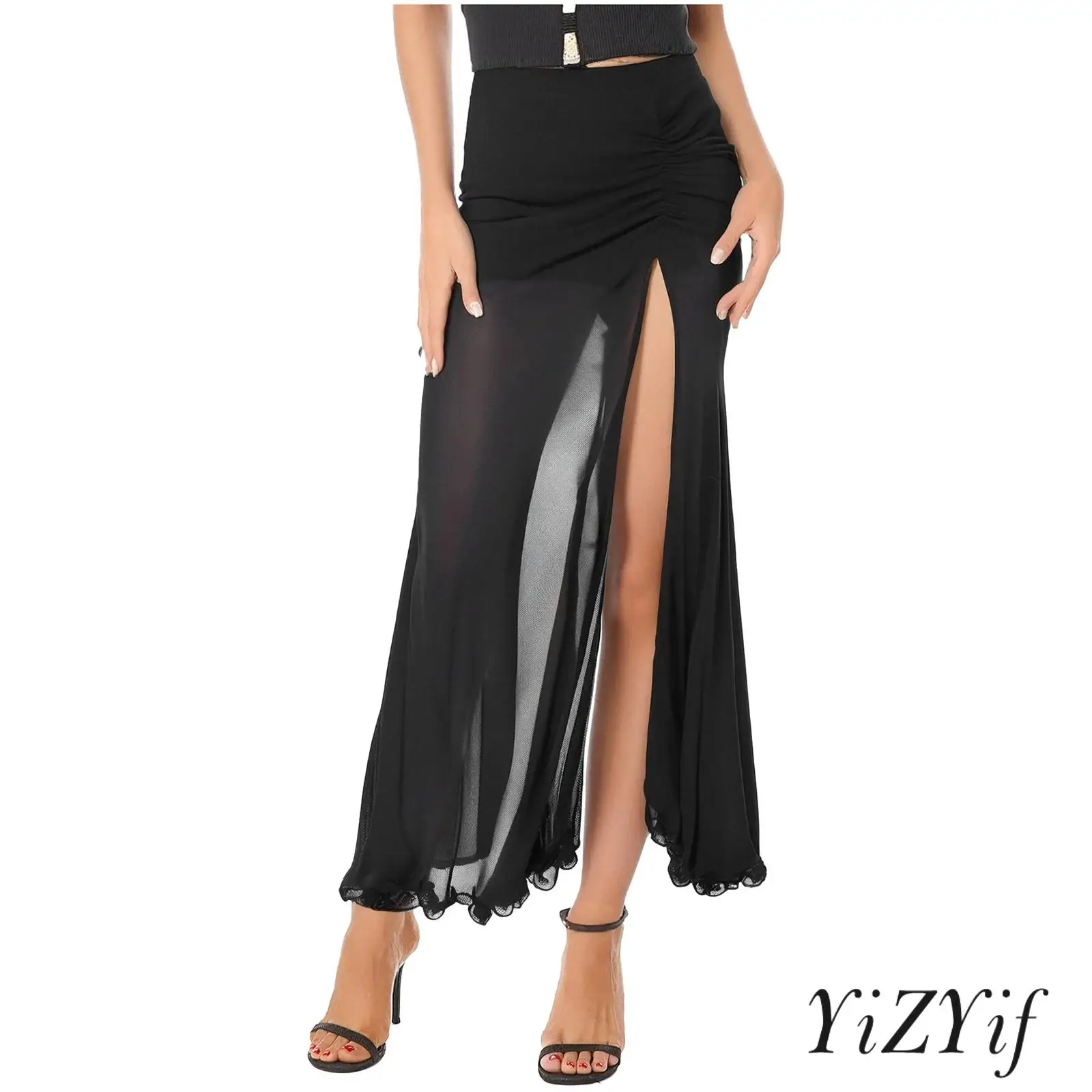 Women Belly Dance Skirt with Built-in Shorts Ankle Length Side Split Ruched for Dance competitions Training Halloween Clothing
Women Belly Dance Skirt with Built-in Shorts Ankle Length Side Split Ruched for Dance competitions Training Halloween Clothing