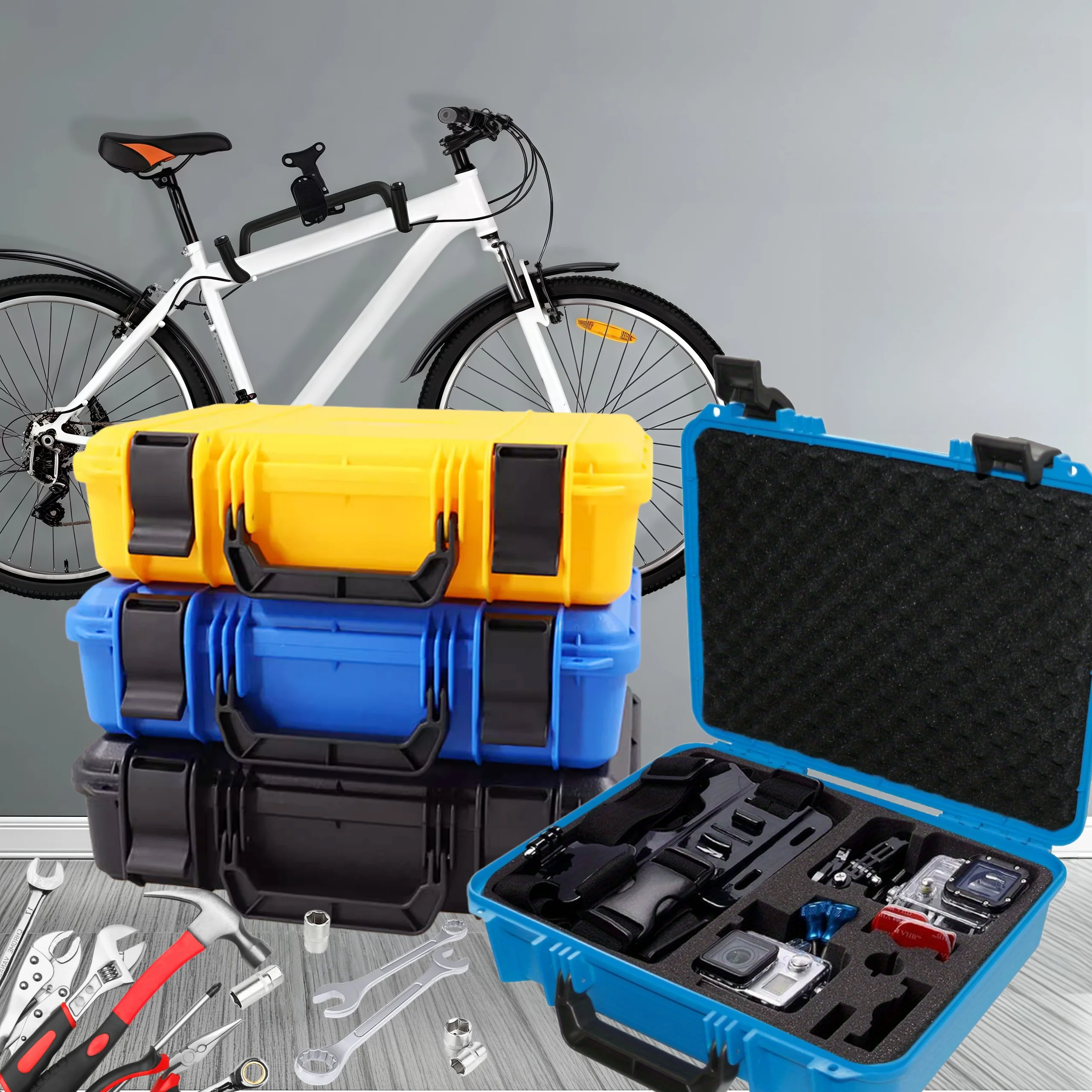 Пластиковый чехол для инструментов с пенопластовой подкладкой, портативный инструмент для ремонта велосипедов, аксессуары для хранения, ящик для инструментов, защитный ящик для оборудования
Пластиковый чехол для инструментов с пенопластовой подкладкой, портативный инструмент для ремонта велосипедов, аксессуары для хранения, ящик для инструментов, защитный ящик для оборудования