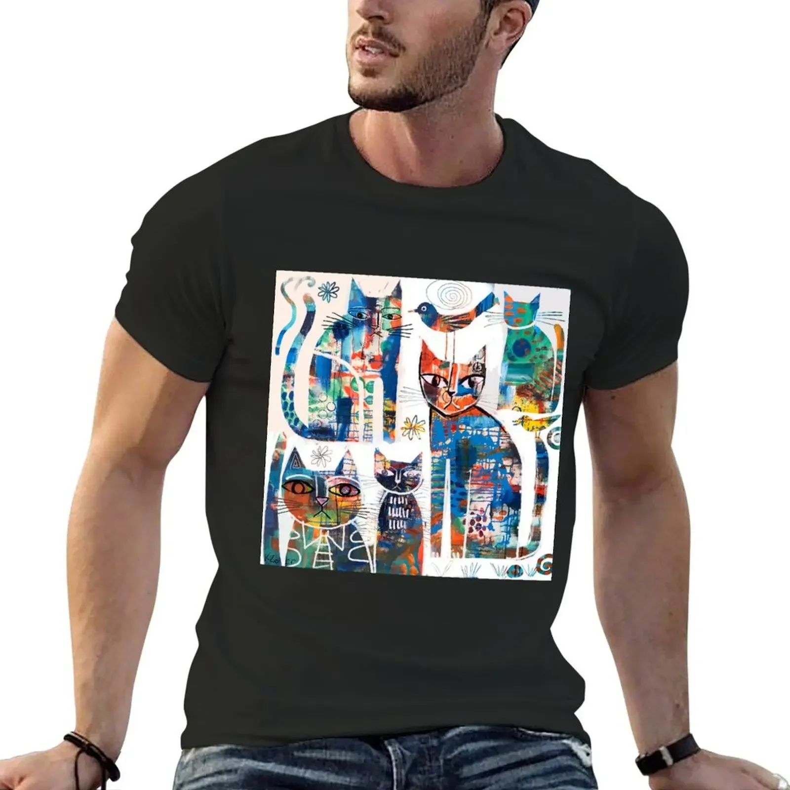 Abstract cats T-Shirt graphic shirts baggy shirts plus size tops men graphic t shirts
Abstract cats T-Shirt graphic shirts baggy shirts plus size tops men graphic t shirts
