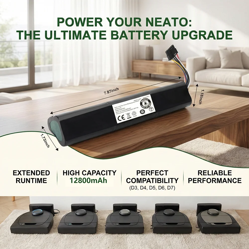 Replacement Battery Accumulator for Neato Botvac D3 D4 D5 D6 D7 Robot Vacuum Parts D3+ D303 D503 D603 D702 Li-ion Rechargeable
Replacement Battery Accumulator for Neato Botvac D3 D4 D5 D6 D7 Robot Vacuum Parts D3+ D303 D503 D603 D702 Li-ion Rechargeable