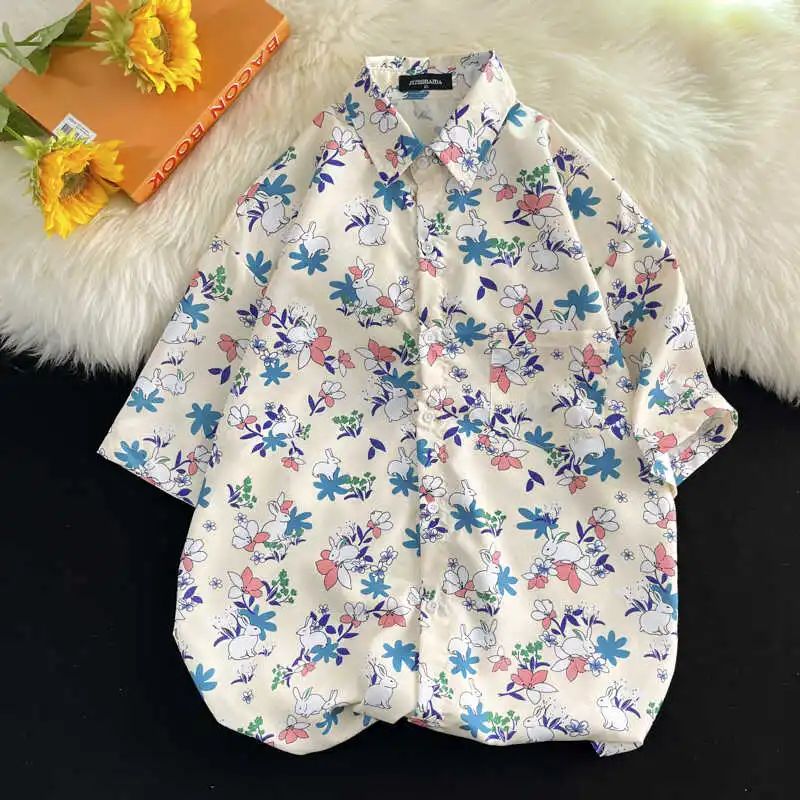 Summer Vintage Floral Shirt Short Sleeve Loose Thin Style Women's Fashion Half Sleeve Blouse Youth Popular Cotton Linen Blend
Summer Vintage Floral Shirt Short Sleeve Loose Thin Style Women's Fashion Half Sleeve Blouse Youth Popular Cotton Linen Blend
