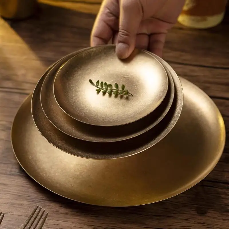 Retro 304 Stainl Steel round Dinner Plate BBQ Steak Dert Tray Commercial Use Flat Di Serving Plate for Busin Use
Retro 304 Stainl Steel round Dinner Plate BBQ Steak Dert Tray Commercial Use Flat Di Serving Plate for Busin Use