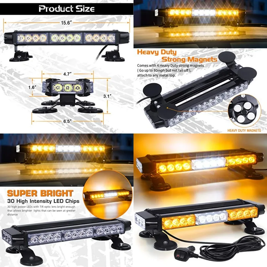 LED Strobe Flashing Light Bar -Double Side 30 LED High Intensity Emergency Hazard Warning Lighting Bar/Beacon/with Magnetic for
LED Strobe Flashing Light Bar -Double Side 30 LED High Intensity Emergency Hazard Warning Lighting Bar/Beacon/with Magnetic for