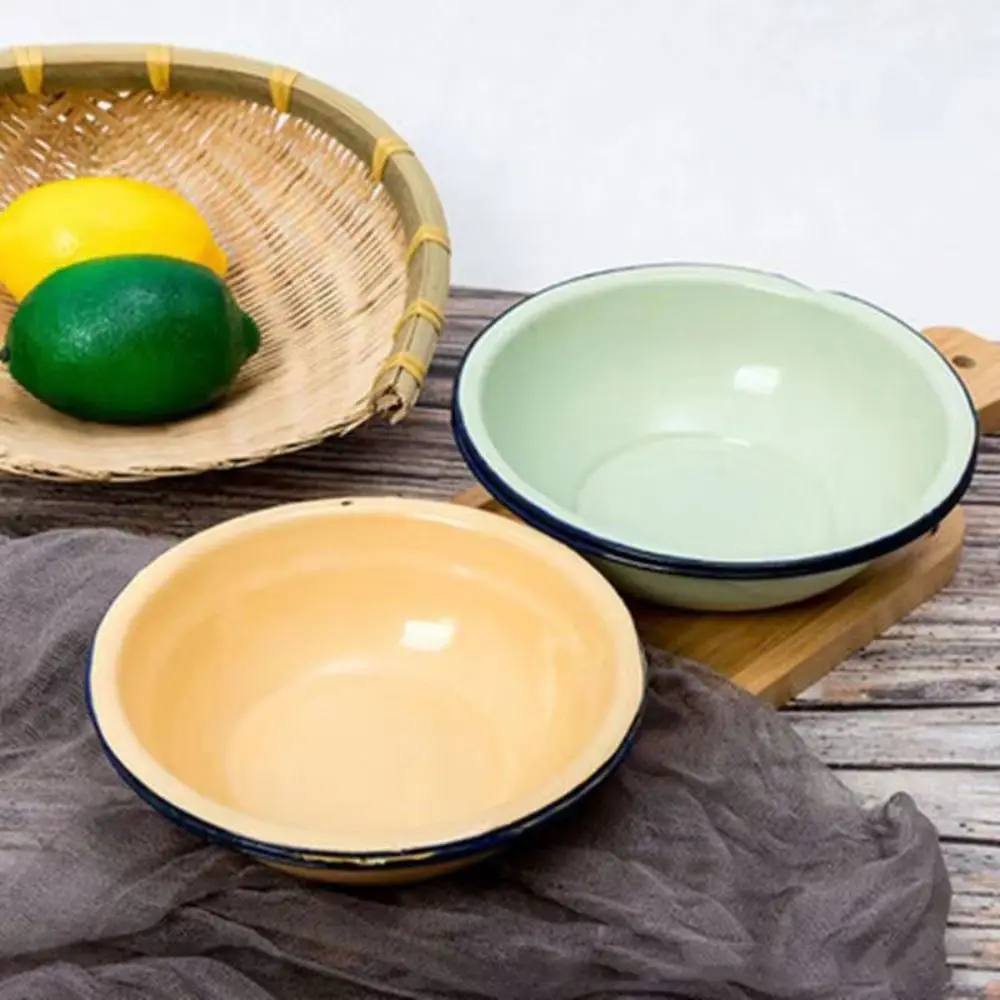 Food Containers Enamel Salad Mixing Bowl Vintage Fall-resistant Soup Bowl 16/18/20/22/24cm Green/Yellow Soup Basin Home
Food Containers Enamel Salad Mixing Bowl Vintage Fall-resistant Soup Bowl 16/18/20/22/24cm Green/Yellow Soup Basin Home