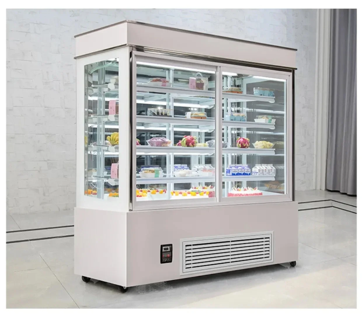 A Vertical cake cabinet Commercial dessert mousse refrigerated display cabinet Height cake display cabinet
A Vertical cake cabinet Commercial dessert mousse refrigerated display cabinet Height cake display cabinet
