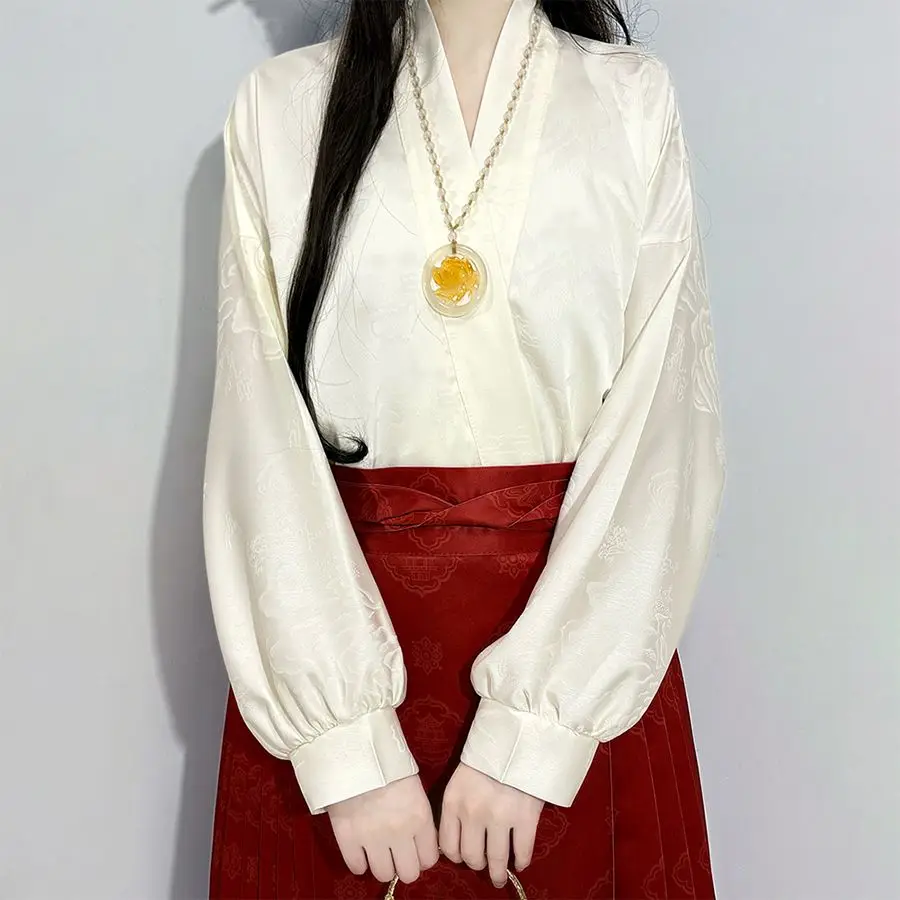 New Ming Dynasty Horse-face Skirt Set Classical Elegant Dance Performance Hanfu Traditional Chinese Red Attire For Toasts
New Ming Dynasty Horse-face Skirt Set Classical Elegant Dance Performance Hanfu Traditional Chinese Red Attire For Toasts
