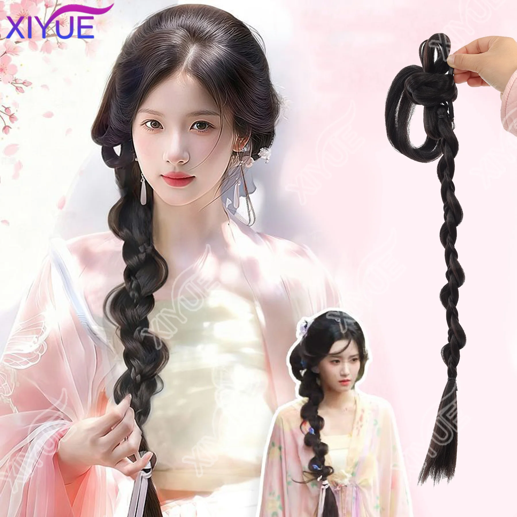 XY Synthetic Ponytail Bubble Braid Wig Hanfu Cheongsam Side-tie Ball Head Clip-on Twisted Braids Extension Simulated Flower Bud
XY Synthetic Ponytail Bubble Braid Wig Hanfu Cheongsam Side-tie Ball Head Clip-on Twisted Braids Extension Simulated Flower Bud