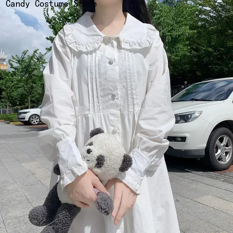 Kawaii Sweet Midi Dresses for Women, Ruffle, Japanese Preppy Style, Peter Pan Collar, Long Sleeve, White Robe
Kawaii Sweet Midi Dresses for Women, Ruffle, Japanese Preppy Style, Peter Pan Collar, Long Sleeve, White Robe