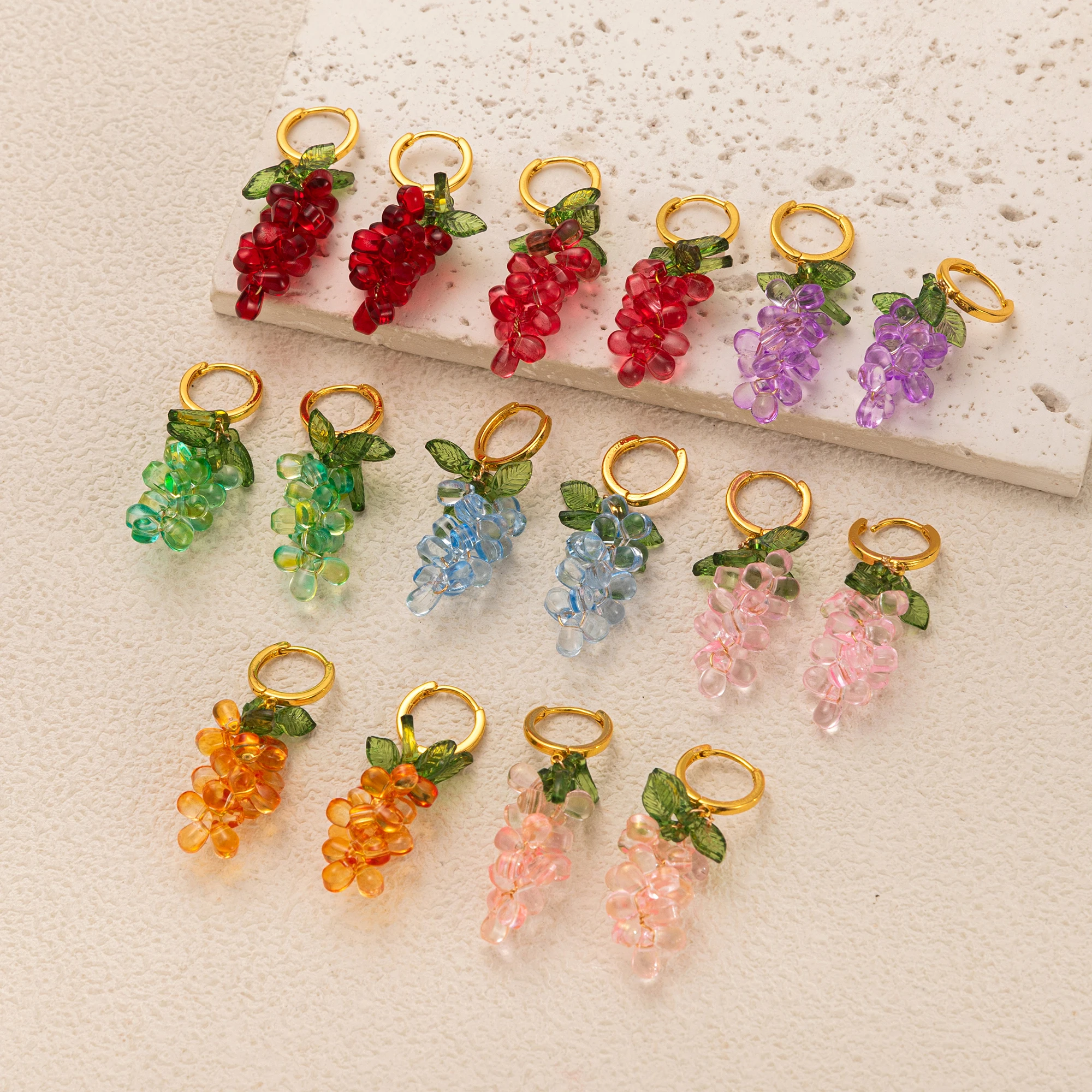 Colorful Fruit Grape Earrings INS Design Fashionable Exquisite Gold Plated Color Preserving Women's Gift
Colorful Fruit Grape Earrings INS Design Fashionable Exquisite Gold Plated Color Preserving Women's Gift