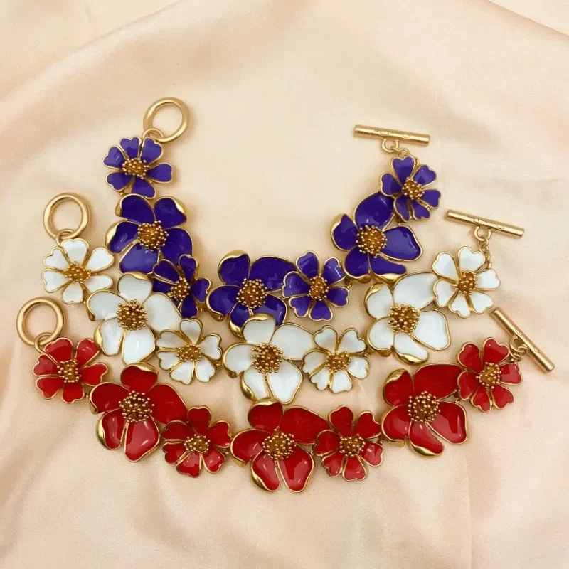 Oscara Retro Do Old Niche Design Hand-Painted Enamel Glaze Flower Bracelet Female
Oscara Retro Do Old Niche Design Hand-Painted Enamel Glaze Flower Bracelet Female