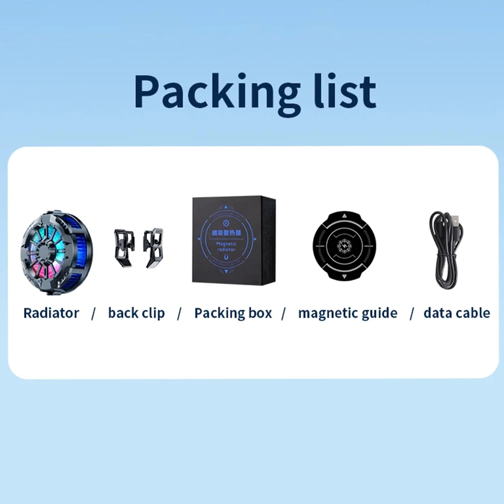 Радиатор мобильного телефона с магнитным и задним зажимом для прямой трансляции киберспорта (черный)
Радиатор мобильного телефона с магнитным и задним зажимом для прямой трансляции киберспорта (черный)