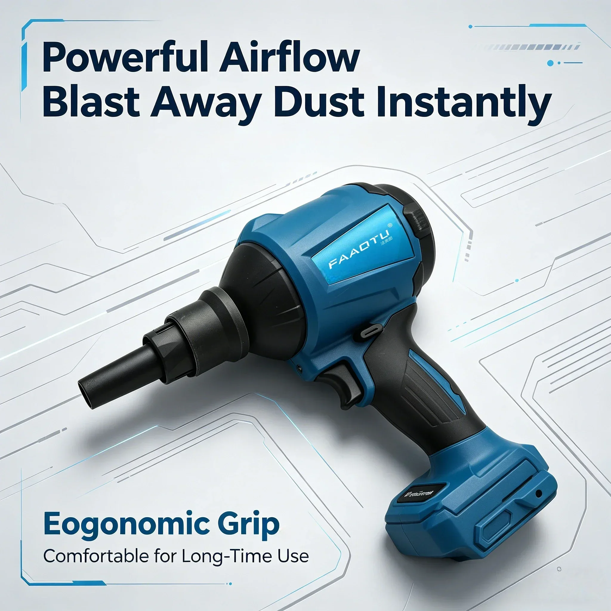 FAAOTU DAS180 rechargeable air dust gun brushless inflator equipment for dust removal in narrow spaces,suitable for MT battery
FAAOTU DAS180 rechargeable air dust gun brushless inflator equipment for dust removal in narrow spaces,suitable for MT battery