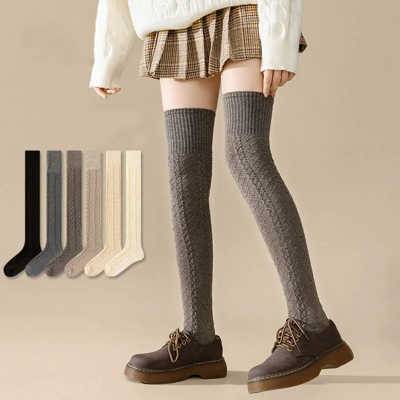 Women Autum Winter Thermal Thigh High Socks Wool Blend Over Knee Warm Knitted Socks Fashion Slimming Knee High Boot Socks
Women Autum Winter Thermal Thigh High Socks Wool Blend Over Knee Warm Knitted Socks Fashion Slimming Knee High Boot Socks
