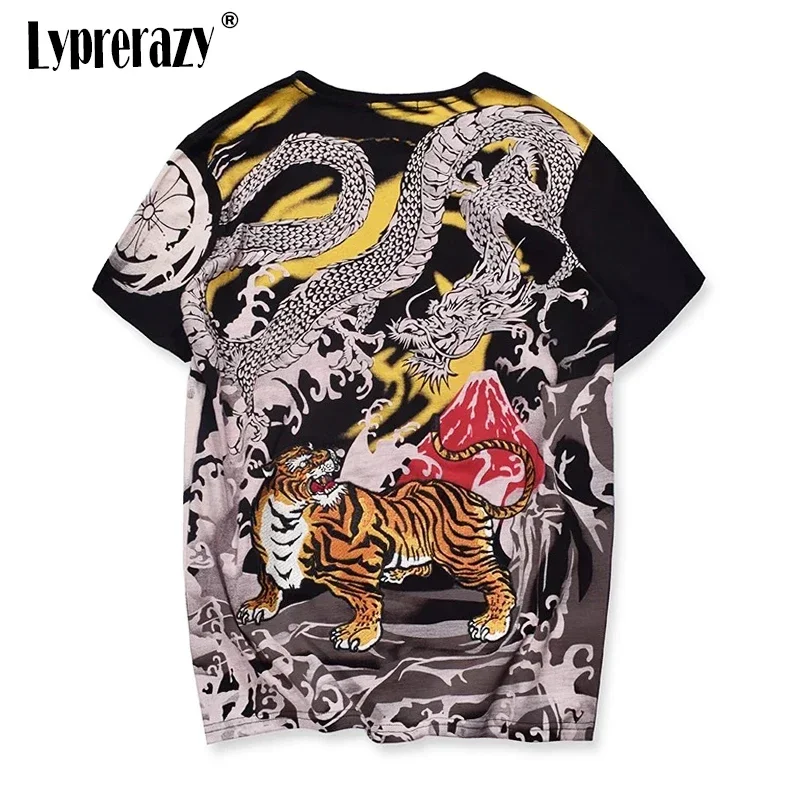 Lyprerazy японская Harajuku Ukiyoe винтажная футболка с вышивкой тигра и дракона мужская футболка с короткими рукавами в китайском стиле Tide брендовая футболка
Lyprerazy японская Harajuku Ukiyoe винтажная футболка с вышивкой тигра и дракона мужская футболка с короткими рукавами в китайском стиле Tide брендовая футболка