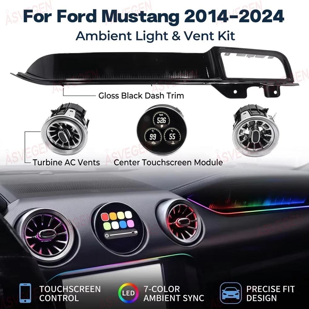Car Ambient Light for Ford Mustang 2014-2024 LED AC Panel Touch Screen Turbine Air Vent Outlet Dashboard Interior Lighting Kit
Car Ambient Light for Ford Mustang 2014-2024 LED AC Panel Touch Screen Turbine Air Vent Outlet Dashboard Interior Lighting Kit