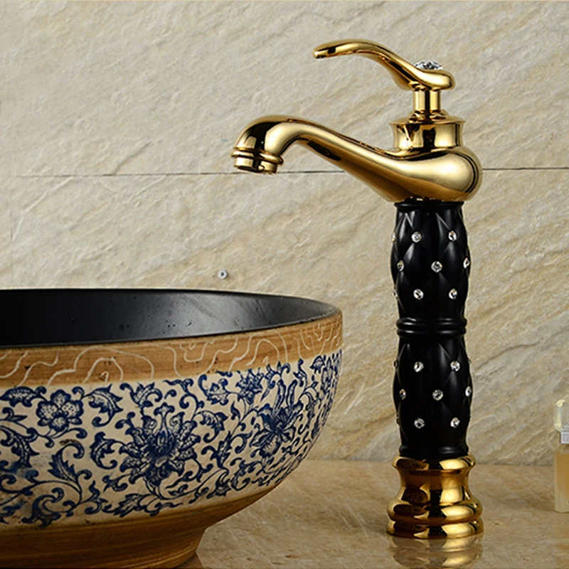 European Style Gold with white and black All Copper Antique Tap Single Hole Washbasin Basin Cold And Hot Faucet Mixer Taps
European Style Gold with white and black All Copper Antique Tap Single Hole Washbasin Basin Cold And Hot Faucet Mixer Taps