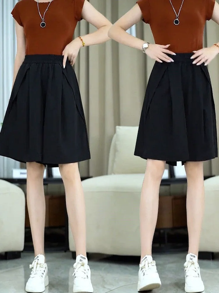 High Waist Ice Silk Wide Leg Short Pants Women Loose Casual plus Size Five Shorts Commute Style Korean Version Breathable
High Waist Ice Silk Wide Leg Short Pants Women Loose Casual plus Size Five Shorts Commute Style Korean Version Breathable