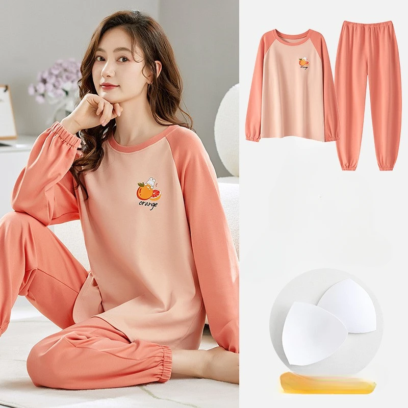 Women's Long-sleeved Cotton with Corset Pajamas Homewear Ms. Korean Version of The Cartoon Cute Casual Women's Clothing Women
Women's Long-sleeved Cotton with Corset Pajamas Homewear Ms. Korean Version of The Cartoon Cute Casual Women's Clothing Women
