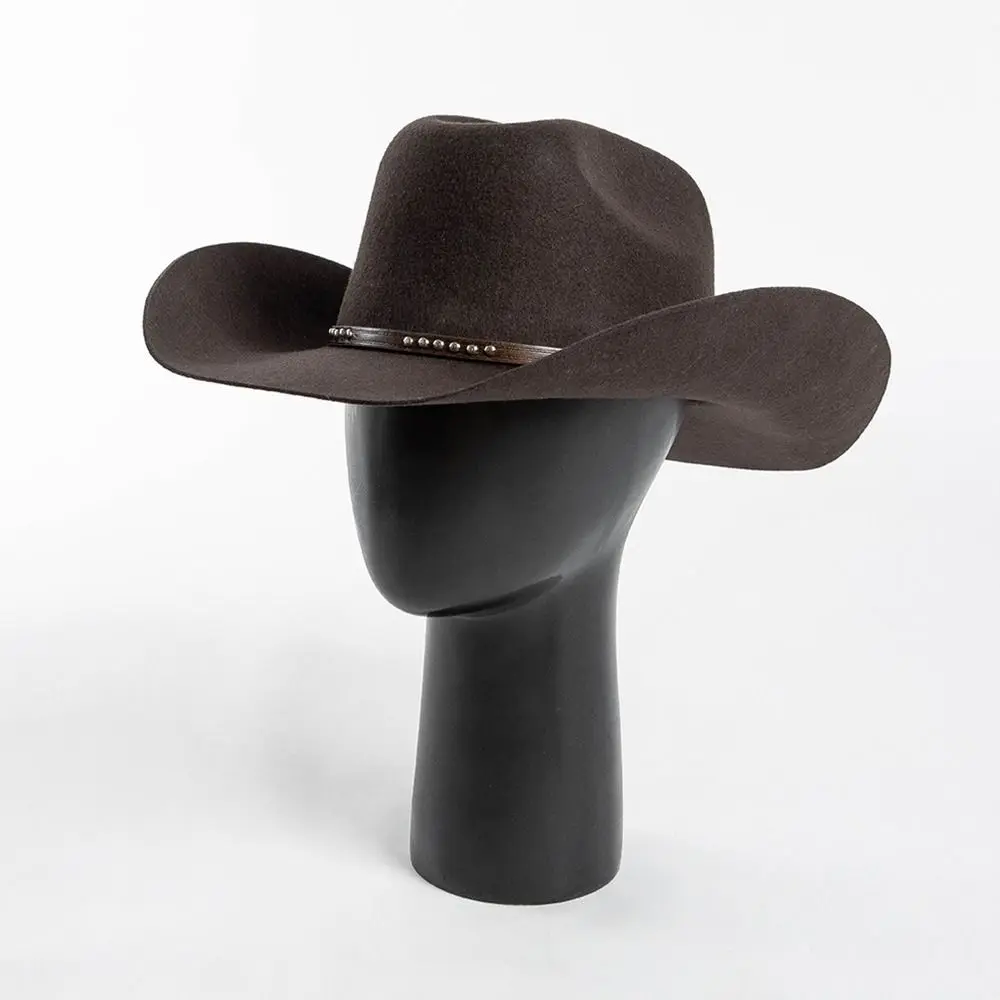 100% Wool Wool Cowboy Hat Wide Brim Studded Leather Band Western Cowboy Hat Concave Shape Curling Brim Wide Brim Fedora Hat
100% Wool Wool Cowboy Hat Wide Brim Studded Leather Band Western Cowboy Hat Concave Shape Curling Brim Wide Brim Fedora Hat
