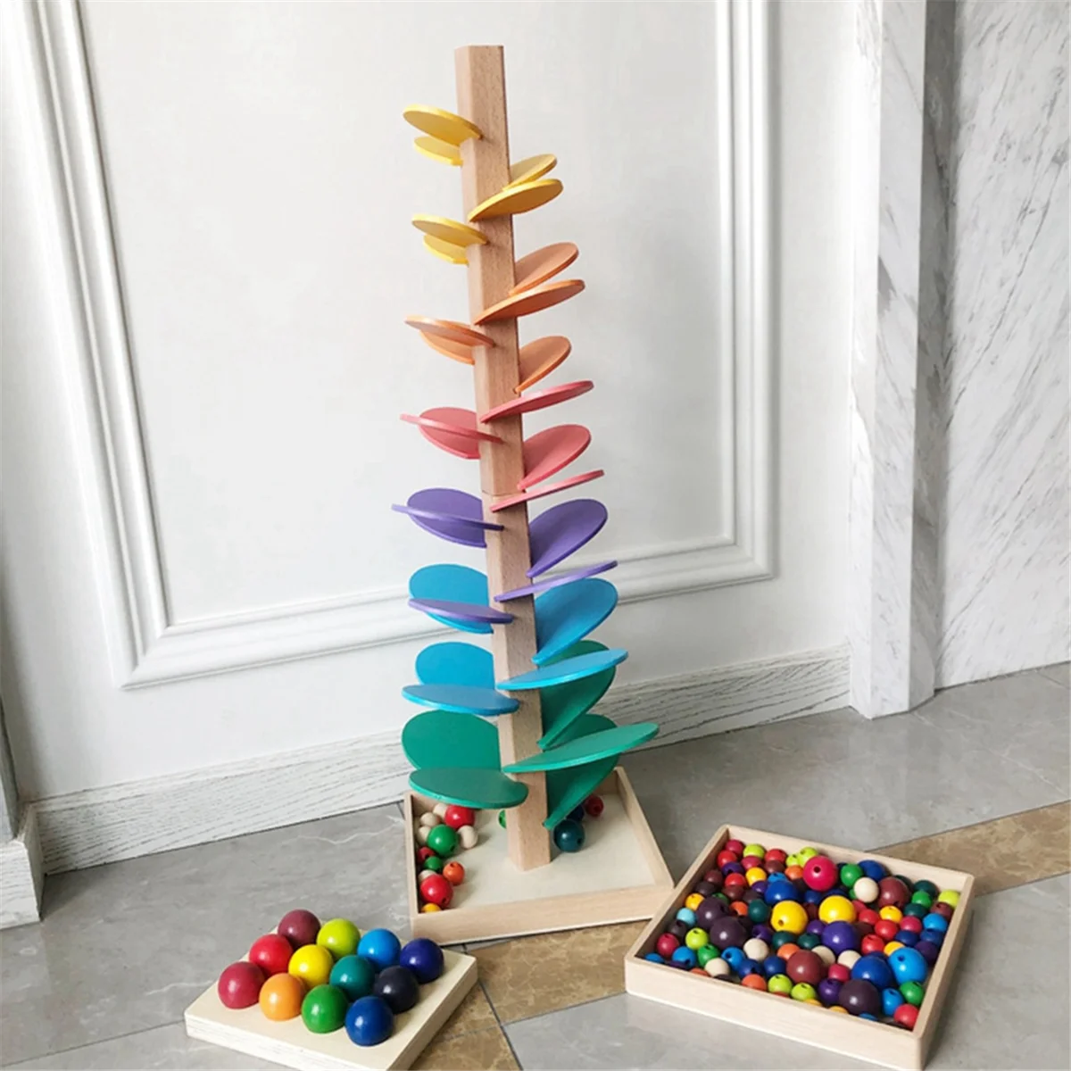 X65A_Wooden Building Blocks Set - Educational Tree Petal Ball Track for Early Learning and Development
X65A_Wooden Building Blocks Set - Educational Tree Petal Ball Track for Early Learning and Development