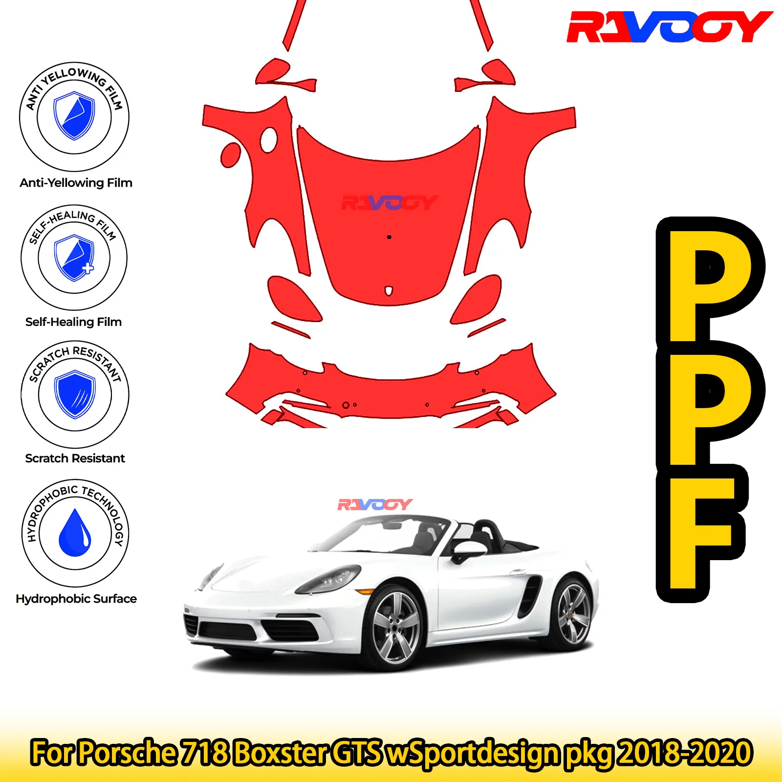 For Porsche 718 Boxster GTS wSportdesign pkg 2018-2020 Glossy Matte Black Precut front PPF Kit Paint Protection Film
For Porsche 718 Boxster GTS wSportdesign pkg 2018-2020 Glossy Matte Black Precut front PPF Kit Paint Protection Film