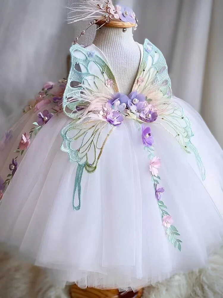 Custom Flower Girl Dress For Wedding Birthday Party Pageant Gown 3D Floral Butterfly Applique Tulle Tutu Dress For Little Girls
Custom Flower Girl Dress For Wedding Birthday Party Pageant Gown 3D Floral Butterfly Applique Tulle Tutu Dress For Little Girls