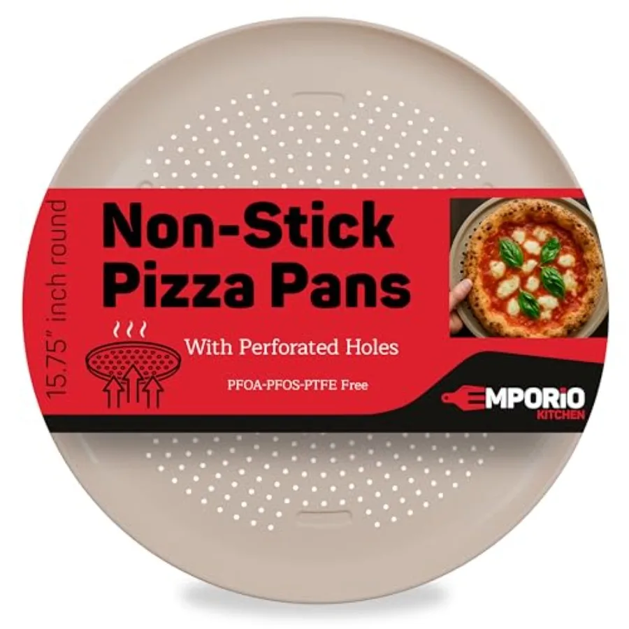Pizza Baking Pan - 15.75-Inch Round Perforated Carbon Steel Tray with Non-Stick Coating, Airflow Design, Dishwasher and Oven Sa
Pizza Baking Pan - 15.75-Inch Round Perforated Carbon Steel Tray with Non-Stick Coating, Airflow Design, Dishwasher and Oven Sa