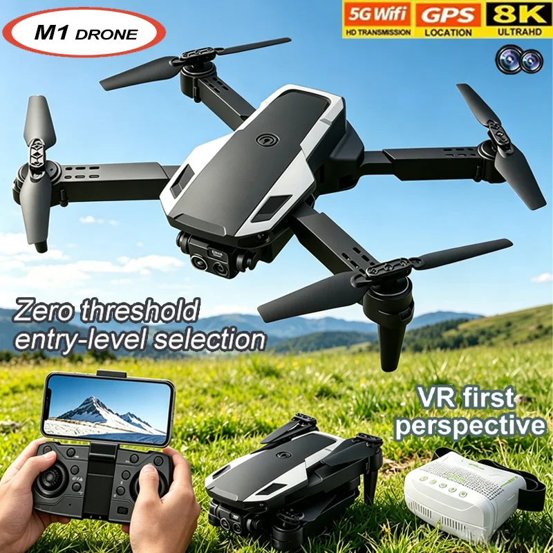 Foldable M1 Mini Drone 8K HD Dual Lens Brushless Quadcopter 5G WiFi FPV Portable Travel RC Drone Gift Toy for Kids Boy Beginners
Foldable M1 Mini Drone 8K HD Dual Lens Brushless Quadcopter 5G WiFi FPV Portable Travel RC Drone Gift Toy for Kids Boy Beginners