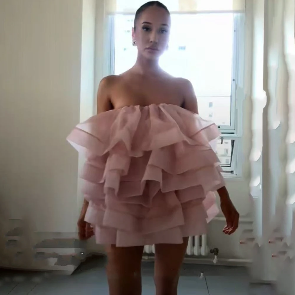 Sweety Women Dresses Short Layered Organza Hem Blush Pink Off Shoulder Mini Girls Holiday Tiered Chic Party Dress
Sweety Women Dresses Short Layered Organza Hem Blush Pink Off Shoulder Mini Girls Holiday Tiered Chic Party Dress