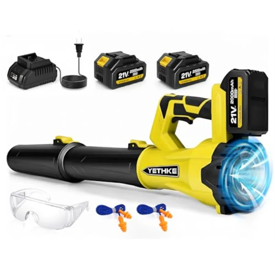 Leaf Blower Cordless 21V Powerful Electric Blower with 2*4.0Ah Batteries and 1*Fast Charger 6 Speed Modes Handheld Lightweight
Leaf Blower Cordless 21V Powerful Electric Blower with 2*4.0Ah Batteries and 1*Fast Charger 6 Speed Modes Handheld Lightweight