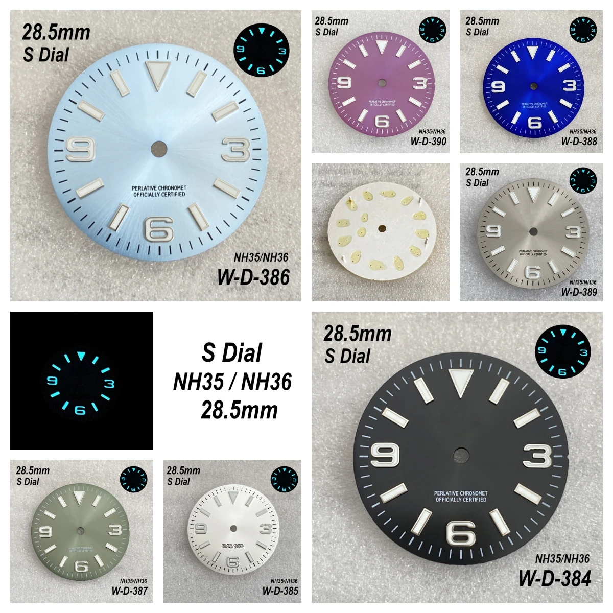 28.5mm S Logo Sunray Dial Suitable For NH35/8215 Movement Ice Blue Lminous Quality Ex plorer Watch Modification Accessories
28.5mm S Logo Sunray Dial Suitable For NH35/8215 Movement Ice Blue Lminous Quality Ex plorer Watch Modification Accessories
