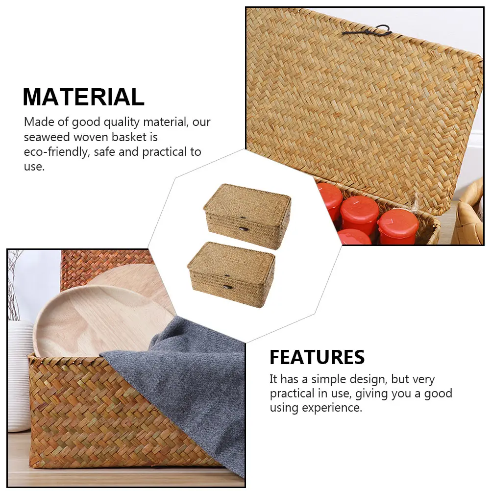 2pcs Seaweed Woven Storage Basket Eco-Friendly Waterproof Natural Organizer for Home Bathroom Clothes
2pcs Seaweed Woven Storage Basket Eco-Friendly Waterproof Natural Organizer for Home Bathroom Clothes