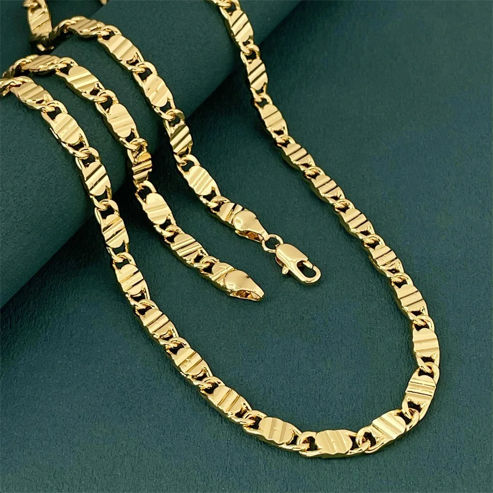 Luxury 24K 9999 Pure Gold real gold Men's and women's chain 4MM necklace length 60cm
Luxury 24K 9999 Pure Gold real gold Men's and women's chain 4MM necklace length 60cm