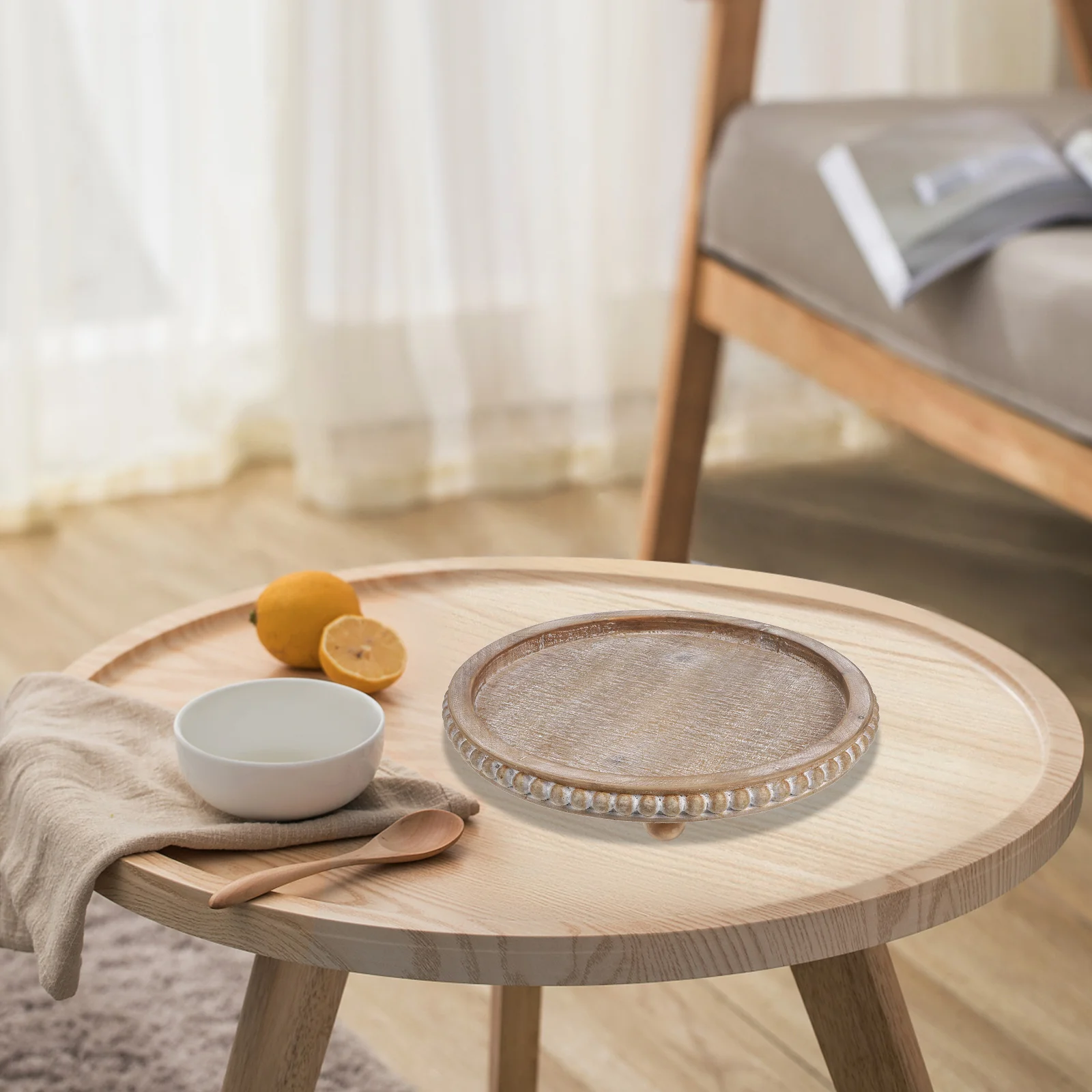 Rustic Round Wooden Tray Circular Wood Display Plate Vintage Table Decor Holder Home Centerpiece for Kitchen Living Room
Rustic Round Wooden Tray Circular Wood Display Plate Vintage Table Decor Holder Home Centerpiece for Kitchen Living Room
