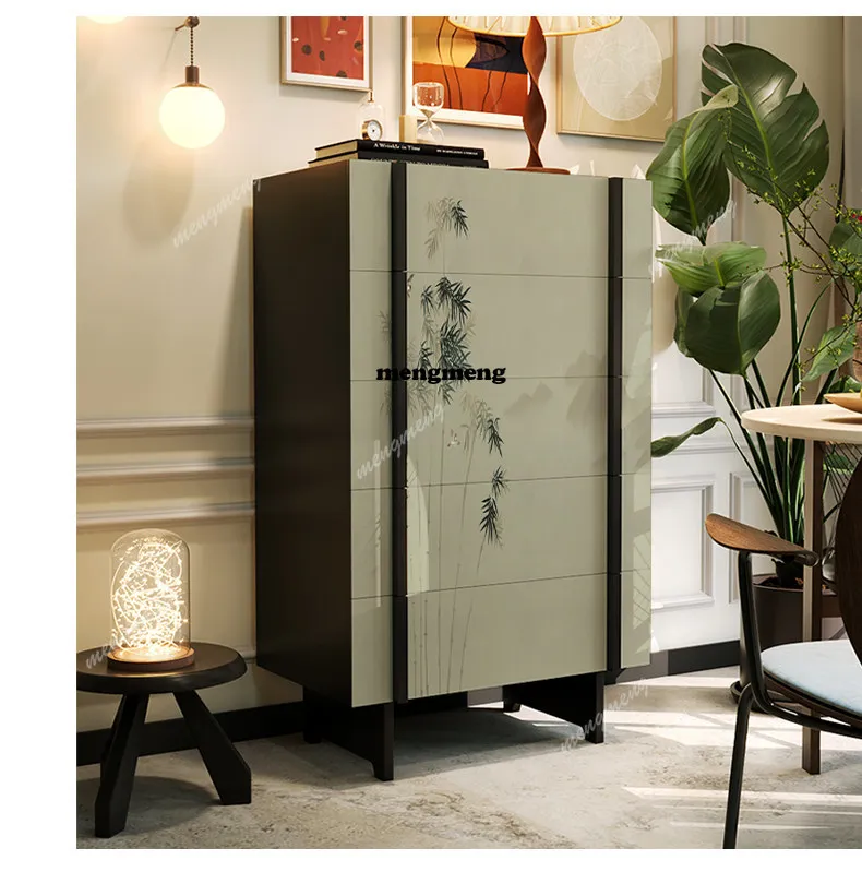 New Chinese-style solid wood living room against the wall, chest of drawers, household storage cabinet, integrated locker
New Chinese-style solid wood living room against the wall, chest of drawers, household storage cabinet, integrated locker