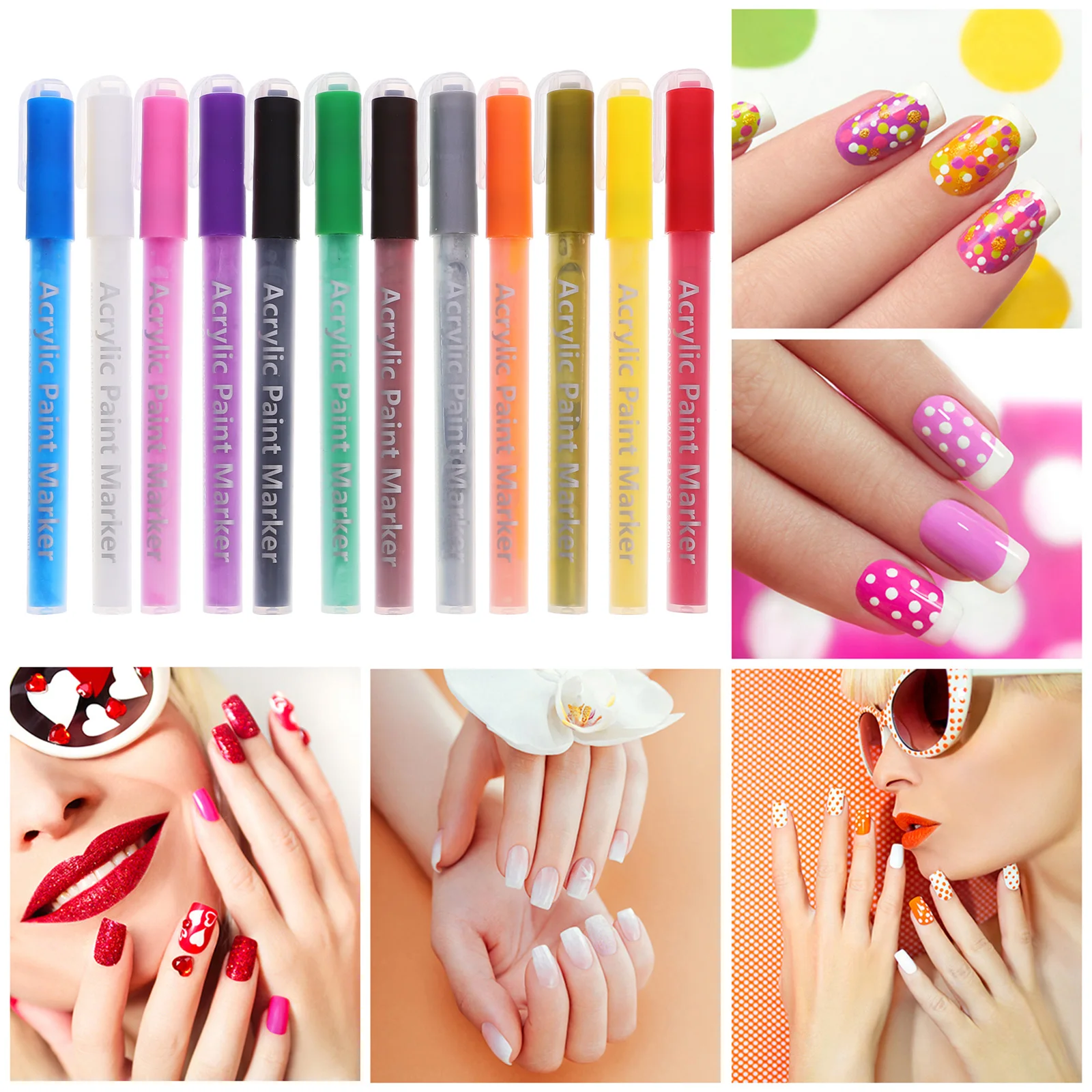 12 Pcs Colorful Acrylic Nail Art Pens Manicure Markers For Precise Designs Diy Nails Drawing Tools Beauty Supplies
12 Pcs Colorful Acrylic Nail Art Pens Manicure Markers For Precise Designs Diy Nails Drawing Tools Beauty Supplies