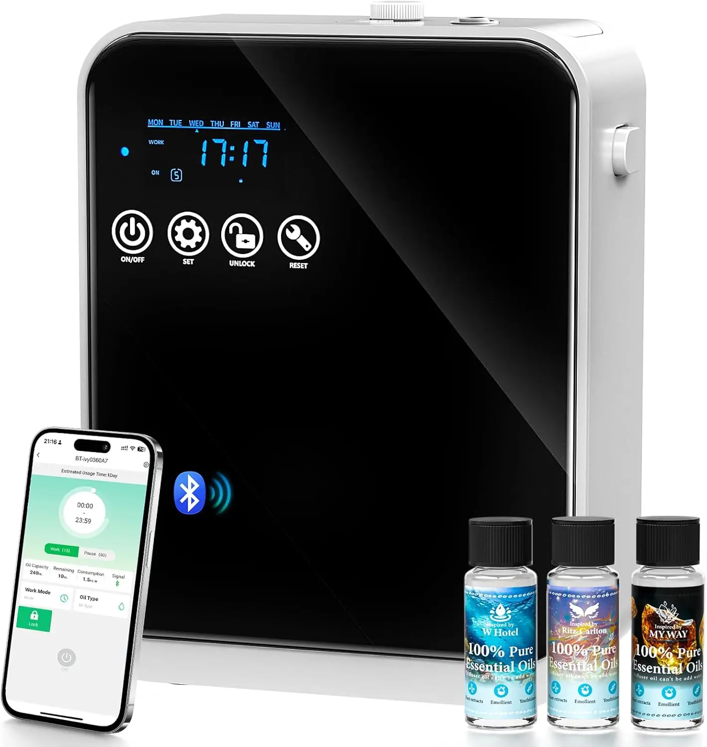 Waterless Essential Oil Diffuser,Aromatherapy Scent Diffuser Air Machine with Smart APP & Touch Screen,1500 sq.ft
Waterless Essential Oil Diffuser,Aromatherapy Scent Diffuser Air Machine with Smart APP & Touch Screen,1500 sq.ft