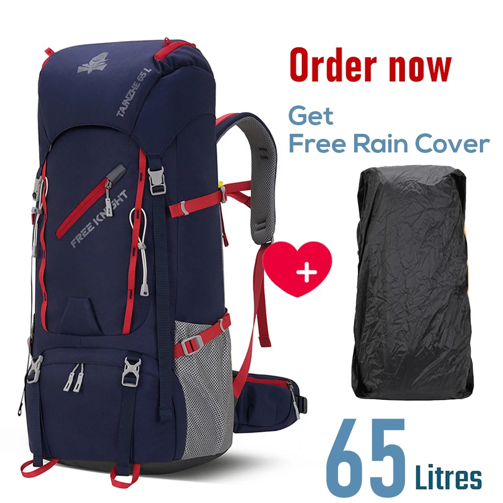 65L Large Capacity Outdoor Backpack Hiking Camping Travel Rucksack Tactical Mountaineering Bag With Rain Cover
65L Large Capacity Outdoor Backpack Hiking Camping Travel Rucksack Tactical Mountaineering Bag With Rain Cover