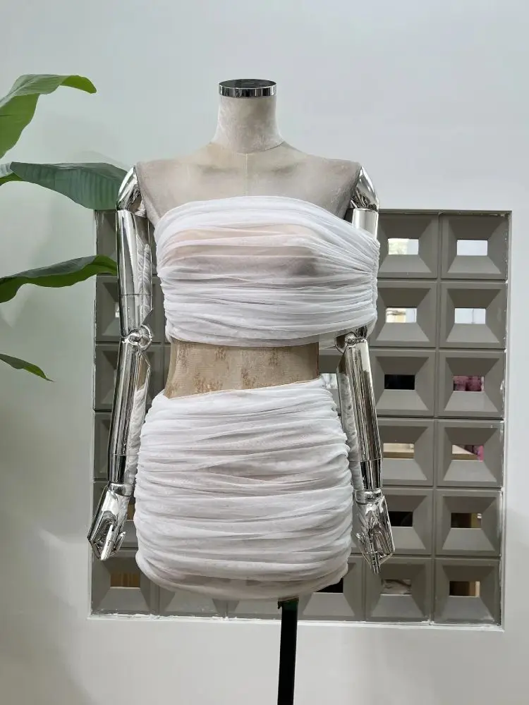 Summer 2025 New Arrival Patchwork Pleated Mesh Lace Sheer Waist Tube Top Crop Sexy Women's Fashion Style Trendy Mini Set Skirt
Summer 2025 New Arrival Patchwork Pleated Mesh Lace Sheer Waist Tube Top Crop Sexy Women's Fashion Style Trendy Mini Set Skirt